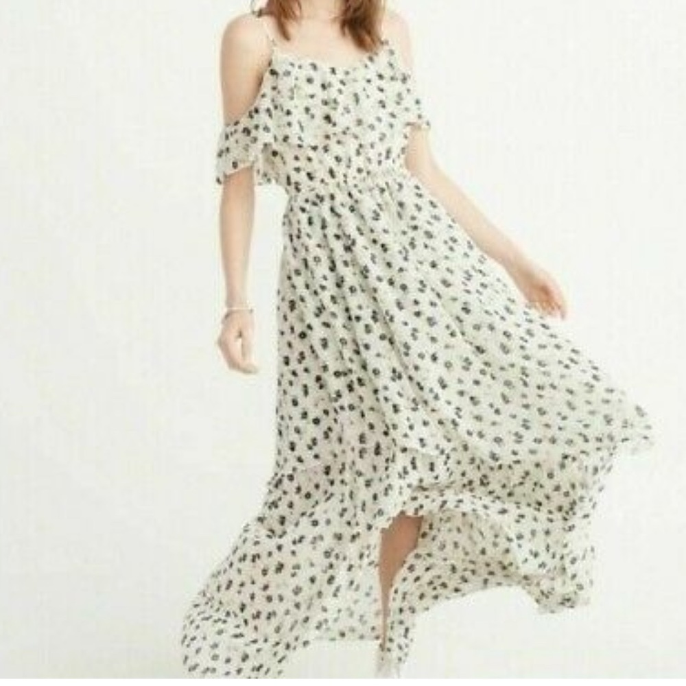 maxi ruffle flowy dress